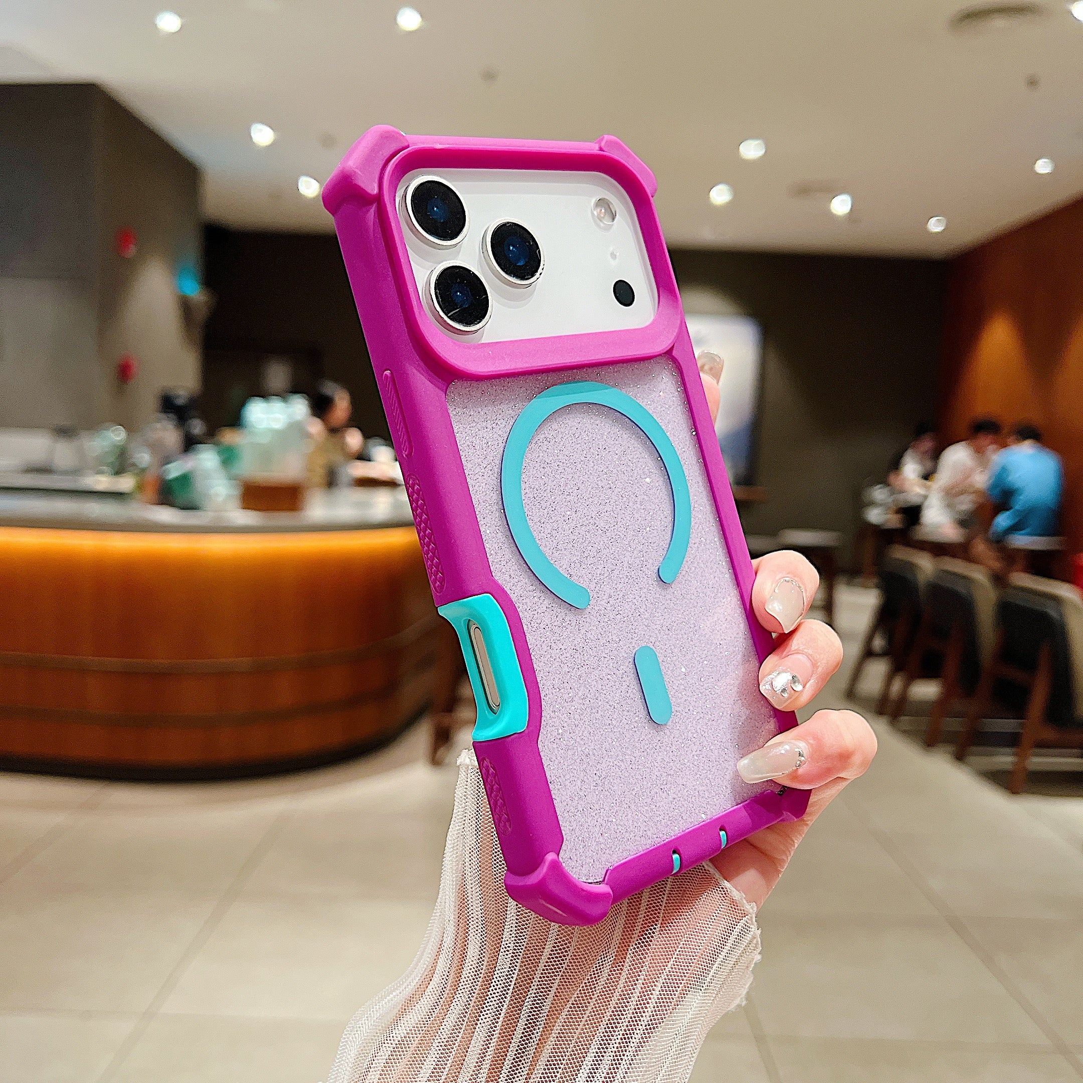 Sunyi Magnetic-Compatible iPhone Case for iPhone Air 17 16 15 Pro Max Plus – Dual-Layer Protective Cover with MagSafe Support