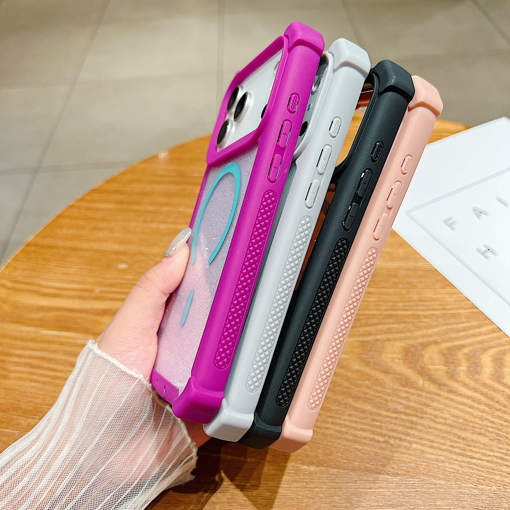 Sunyi Magnetic-Compatible iPhone Case for iPhone Air 17 16 15 Pro Max Plus – Dual-Layer Protective Cover with MagSafe Support