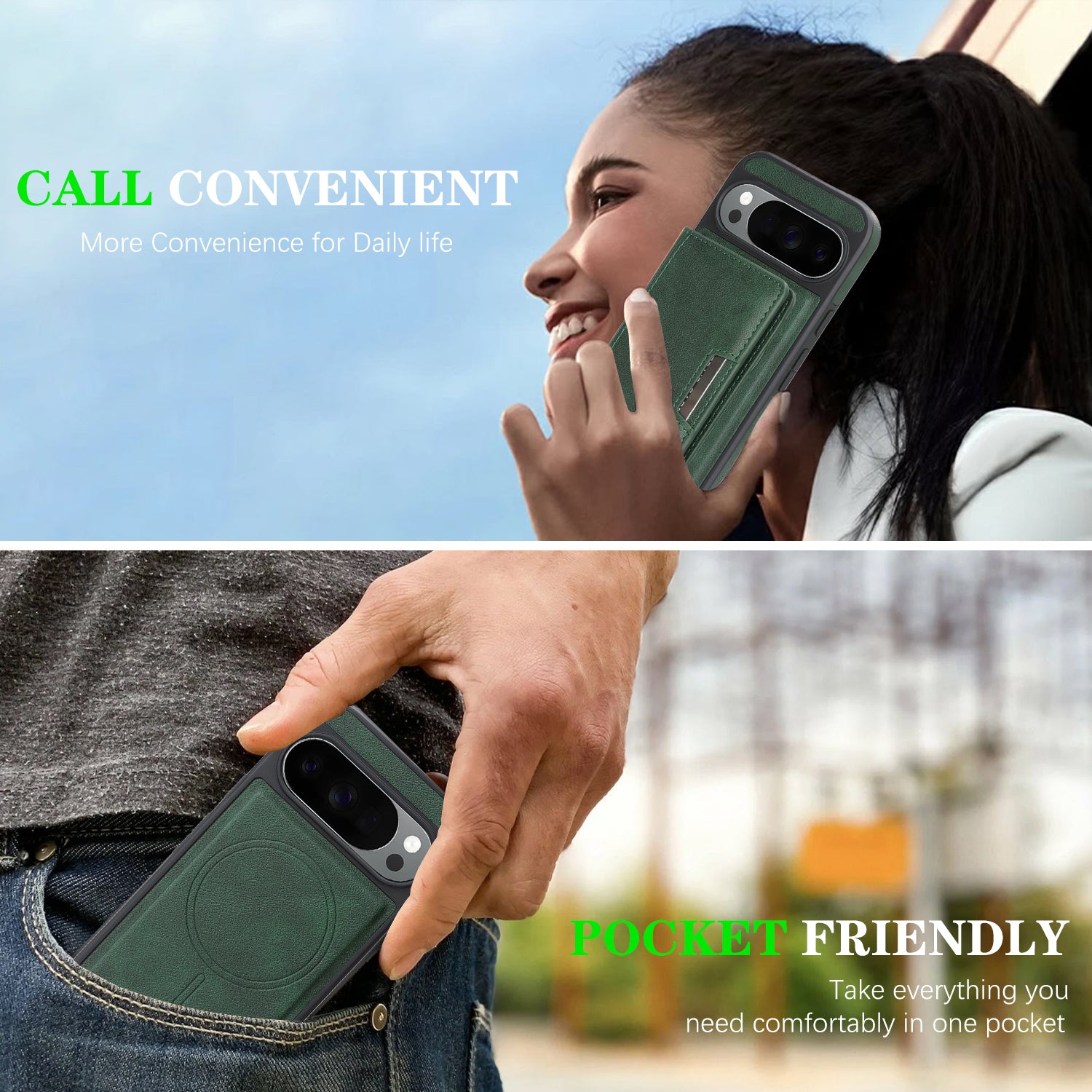 Sunyi Q Series C1 Two-in-One Magnetic Case Google Pixel 10 9 A Pro XL Engineered with N52 Ring Magnet for Seamless MagSafe & Wireless Charging