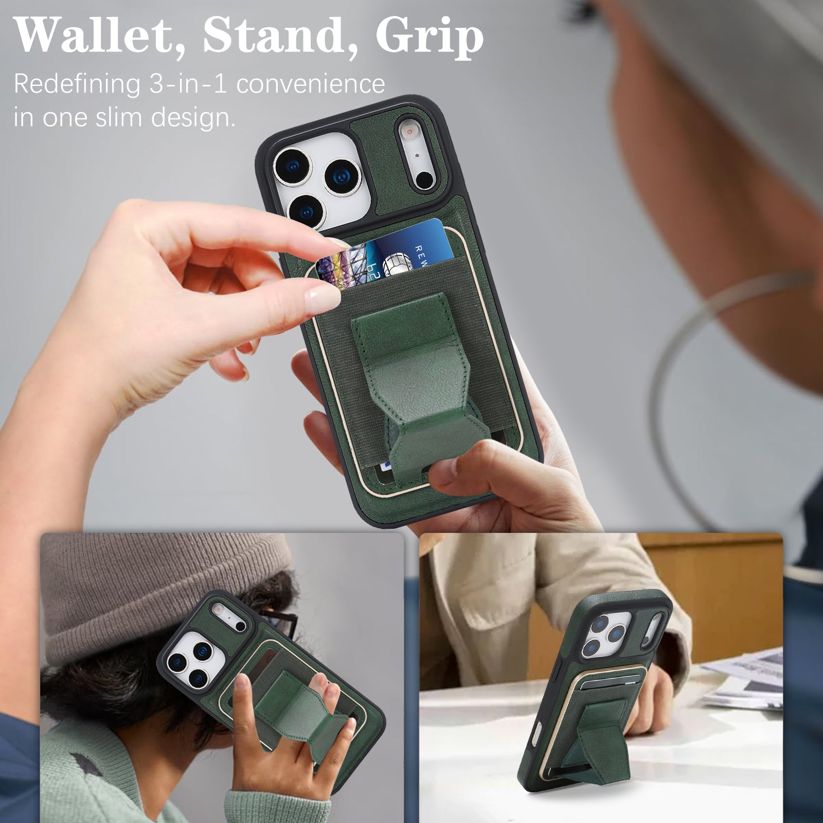 Sunyi Q2 2-in-1 Magnetic Card Holder Phone Case iPhone Air 17 16 16E 15 Pro Max Plus Powerful N52 Magnets, MagSafe Seamless Charging