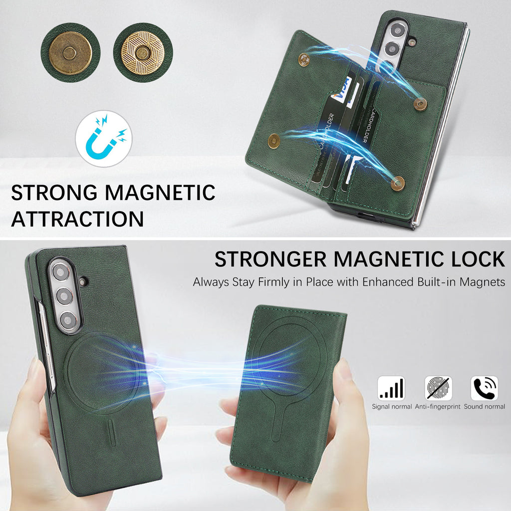 Sunyi Q Series C1 Two-in-One Magnetic Case Samsung Galaxy Z Fold 7 6 5 4 3 Engineered with N52 Ring Magnet for Seamless MagSafe & Wireless Charging