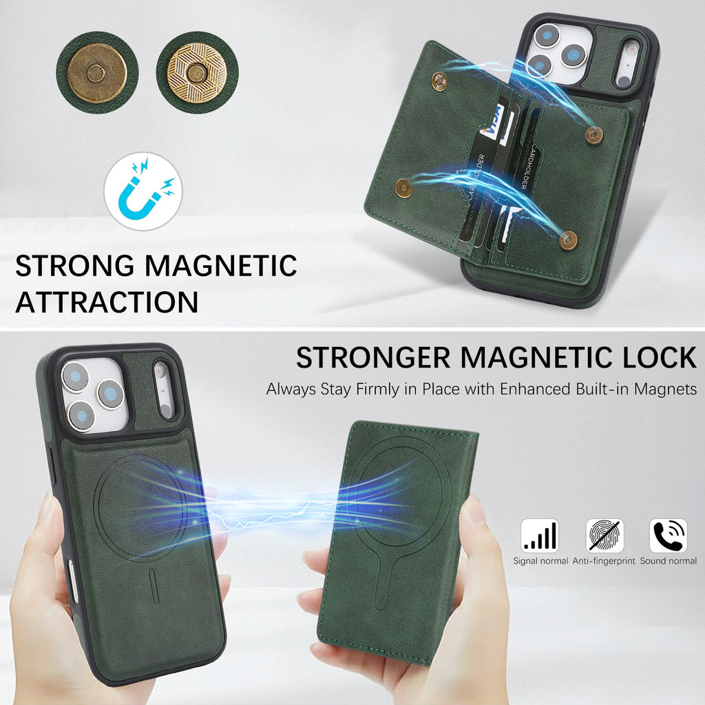 Sunyi Q Series C1 Two-in-One Magnetic Case iPhone Air 17 16E 16 15 Pro Max Plus Engineered with N52 Ring Magnet for Seamless MagSafe & Wireless Charging