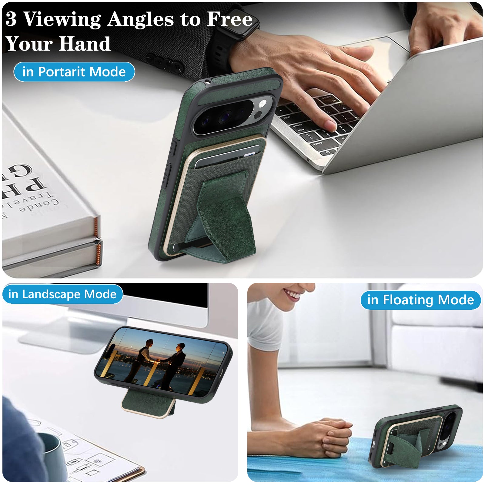 Sunyi Q2 2-in-1 Magnetic Card Holder Phone Case Google Pixel 10 9 A Pro XL Powerful N52 Magnets, MagSafe Seamless Charging