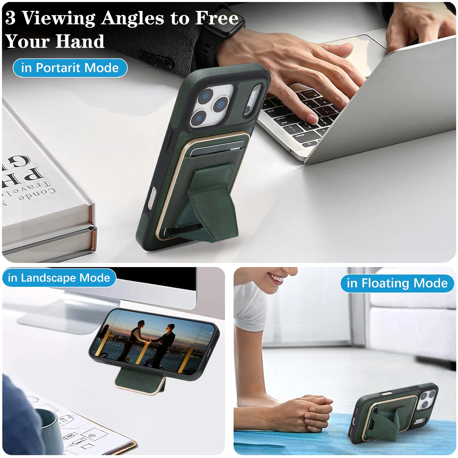 Sunyi Q2 2-in-1 Magnetic Card Holder Phone Case iPhone Air 17 16 16E 15 Pro Max Plus Powerful N52 Magnets, MagSafe Seamless Charging