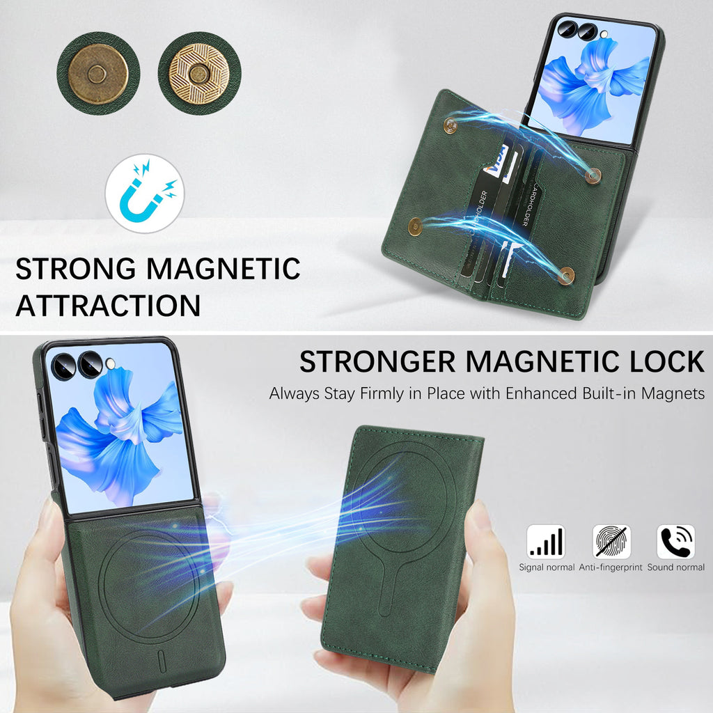 Sunyi Q Series C1 Two-in-One Magnetic Case Samsung Galaxy Z Flip 7 FE 6 5 4 3 Engineered with N52 Ring Magnet for Seamless MagSafe & Wireless Charging