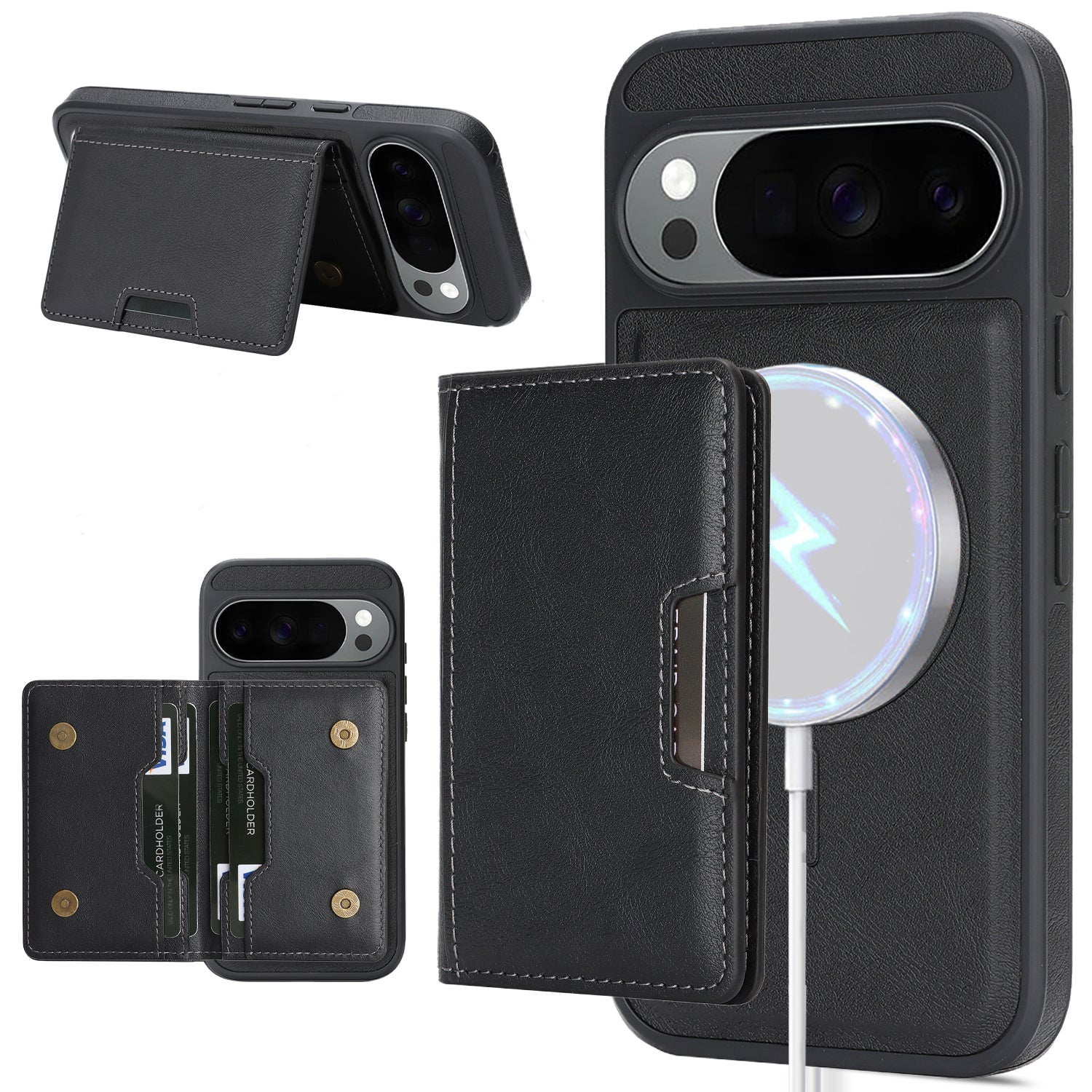 Sunyi Q Series C1 Two-in-One Magnetic Case Google Pixel 10 9 A Pro XL Engineered with N52 Ring Magnet for Seamless MagSafe & Wireless Charging