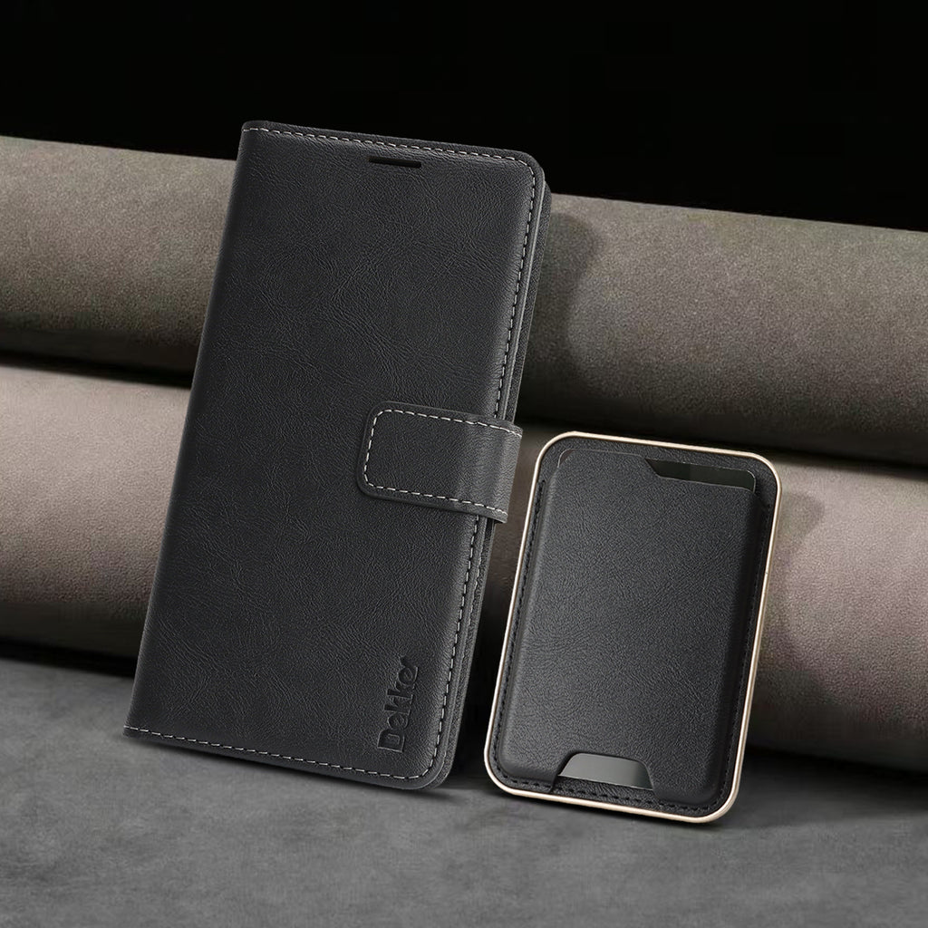 Sunyi Magnetic Leather Wallet Case for iPhone (17/16/15/14 Series)   with N52 Magnet, MagSafe Wireless Charging, 3 Card Slots & Slim Card Holder