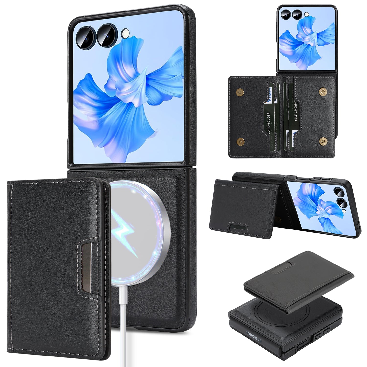 Sunyi Q Series C1 Two-in-One Magnetic Case Samsung Galaxy Z Flip 7 FE 6 5 4 3 Engineered with N52 Ring Magnet for Seamless MagSafe & Wireless Charging