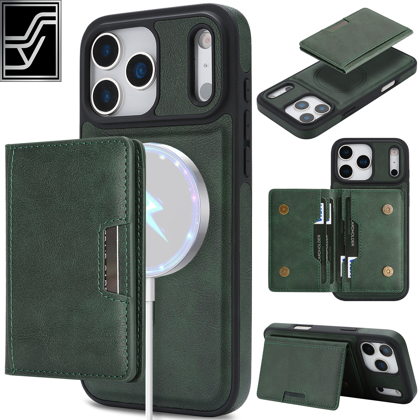 Sunyi Q Series C1 Two-in-One Magnetic Case iPhone Air 17 16E 16 15 Pro Max Plus Engineered with N52 Ring Magnet for Seamless MagSafe & Wireless Charging