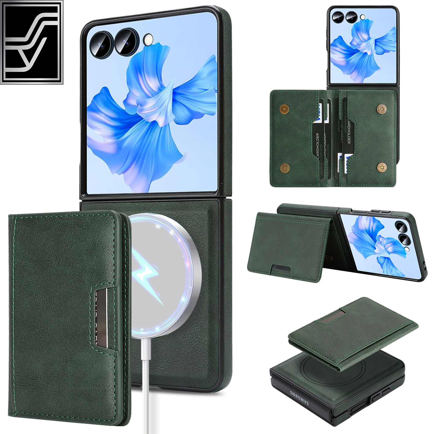 Sunyi Q Series C1 Two-in-One Magnetic Case Samsung Galaxy Z Flip 7 FE 6 5 4 3 Engineered with N52 Ring Magnet for Seamless MagSafe & Wireless Charging