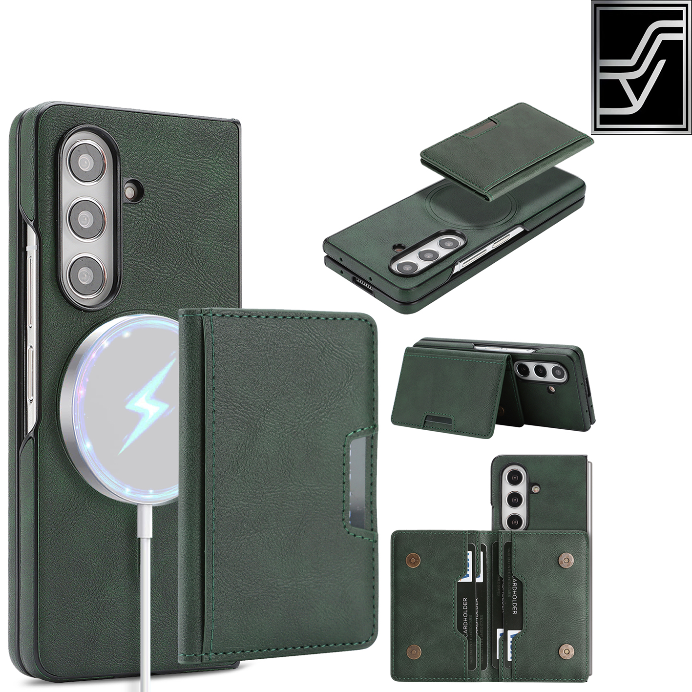 Sunyi Q Series C1 Two-in-One Magnetic Case Samsung Galaxy Z Fold 7 6 5 4 3 Engineered with N52 Ring Magnet for Seamless MagSafe & Wireless Charging