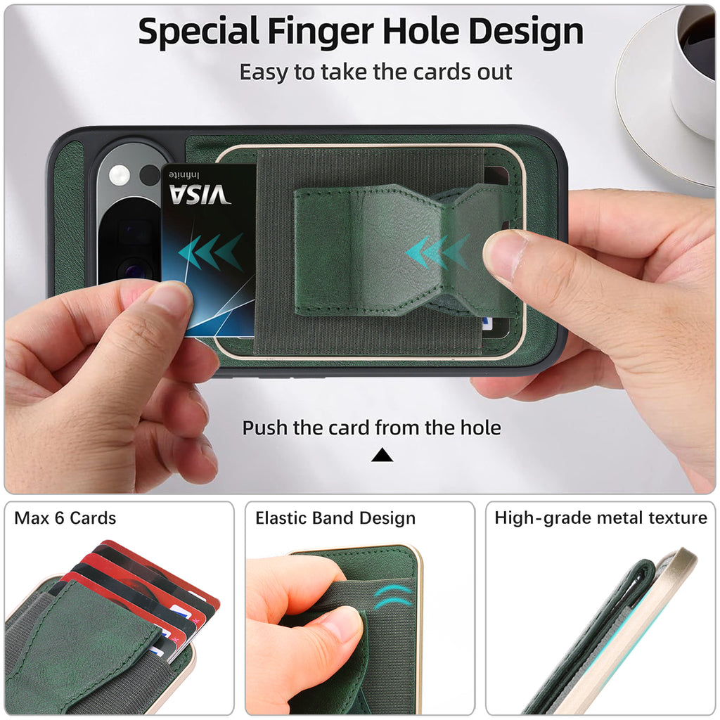 Sunyi Q2 2-in-1 Magnetic Card Holder Phone Case Google Pixel 10 9 A Pro XL Powerful N52 Magnets, MagSafe Seamless Charging