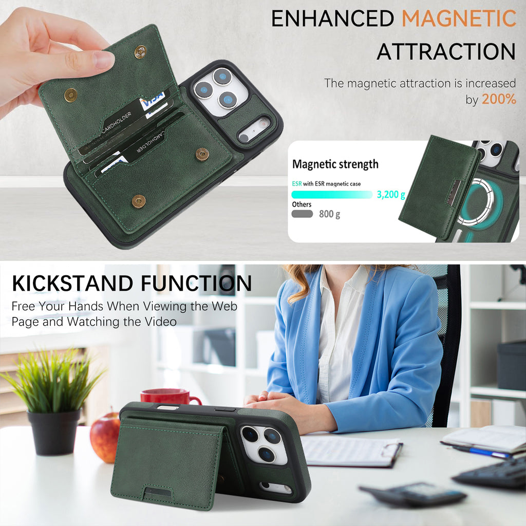 Sunyi Q Series C1 Two-in-One Magnetic Case iPhone Air 17 16E 16 15 Pro Max Plus Engineered with N52 Ring Magnet for Seamless MagSafe & Wireless Charging