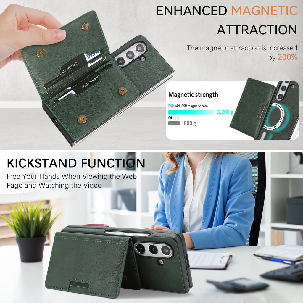 Sunyi Q Series C1 Two-in-One Magnetic Case Samsung Galaxy Z Fold 7 6 5 4 3 Engineered with N52 Ring Magnet for Seamless MagSafe & Wireless Charging