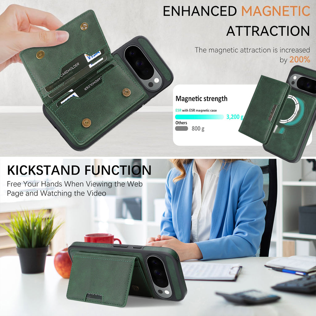 Sunyi Q Series C1 Two-in-One Magnetic Case Google Pixel 10 9 A Pro XL Engineered with N52 Ring Magnet for Seamless MagSafe & Wireless Charging