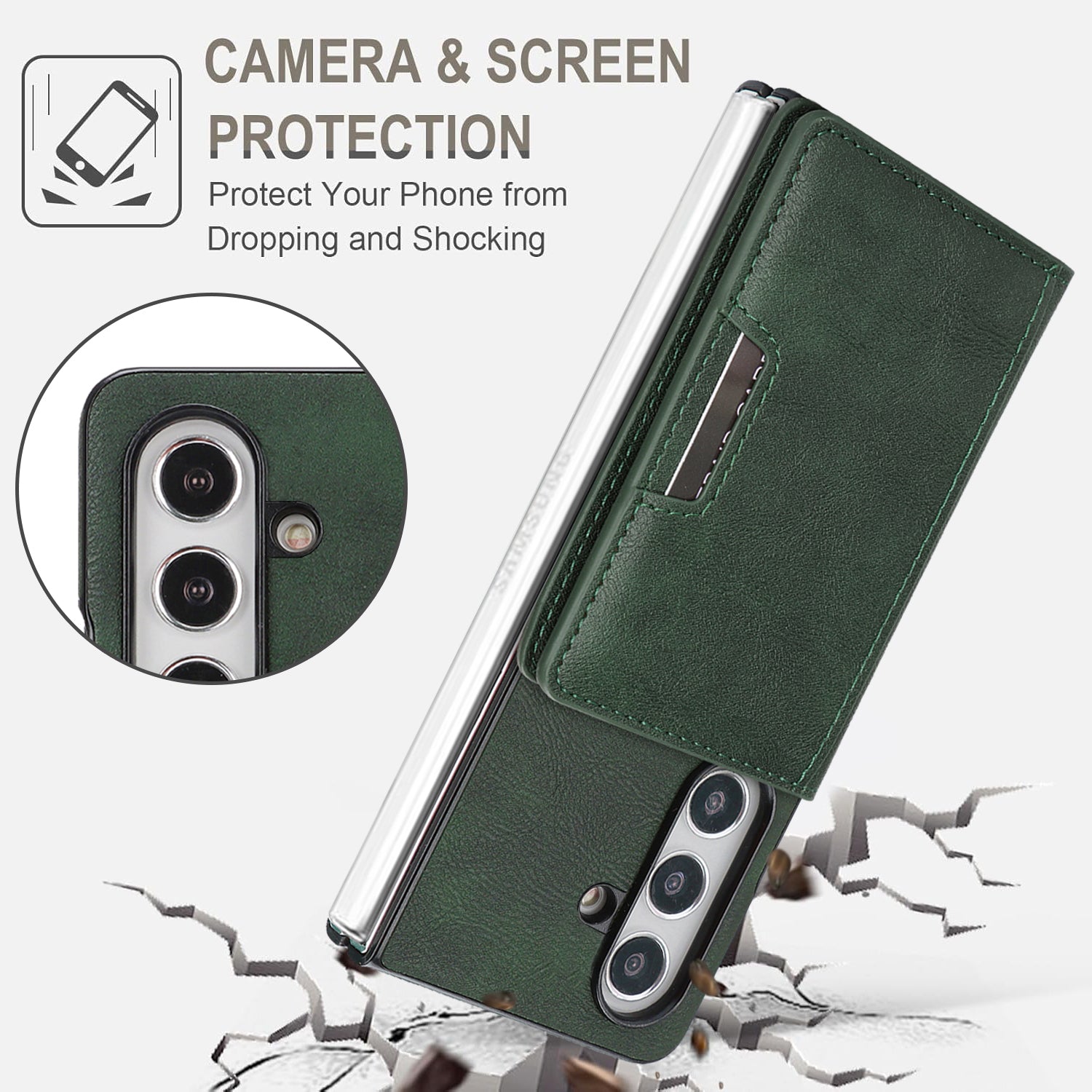 Sunyi Q Series C1 Two-in-One Magnetic Case Samsung Galaxy Z Fold 7 6 5 4 3 Engineered with N52 Ring Magnet for Seamless MagSafe & Wireless Charging