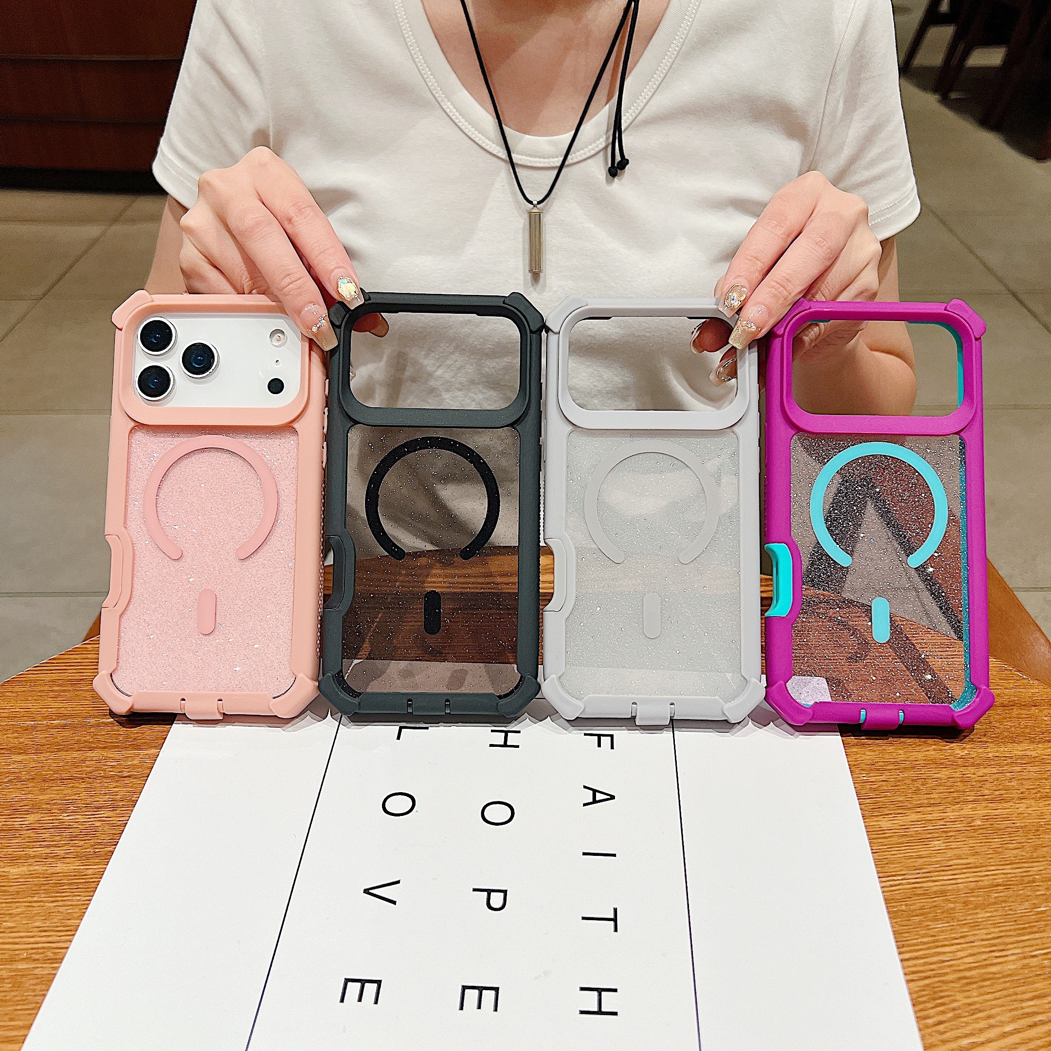 Sunyi Magnetic-Compatible iPhone Case for iPhone Air 17 16 15 Pro Max Plus – Dual-Layer Protective Cover with MagSafe Support