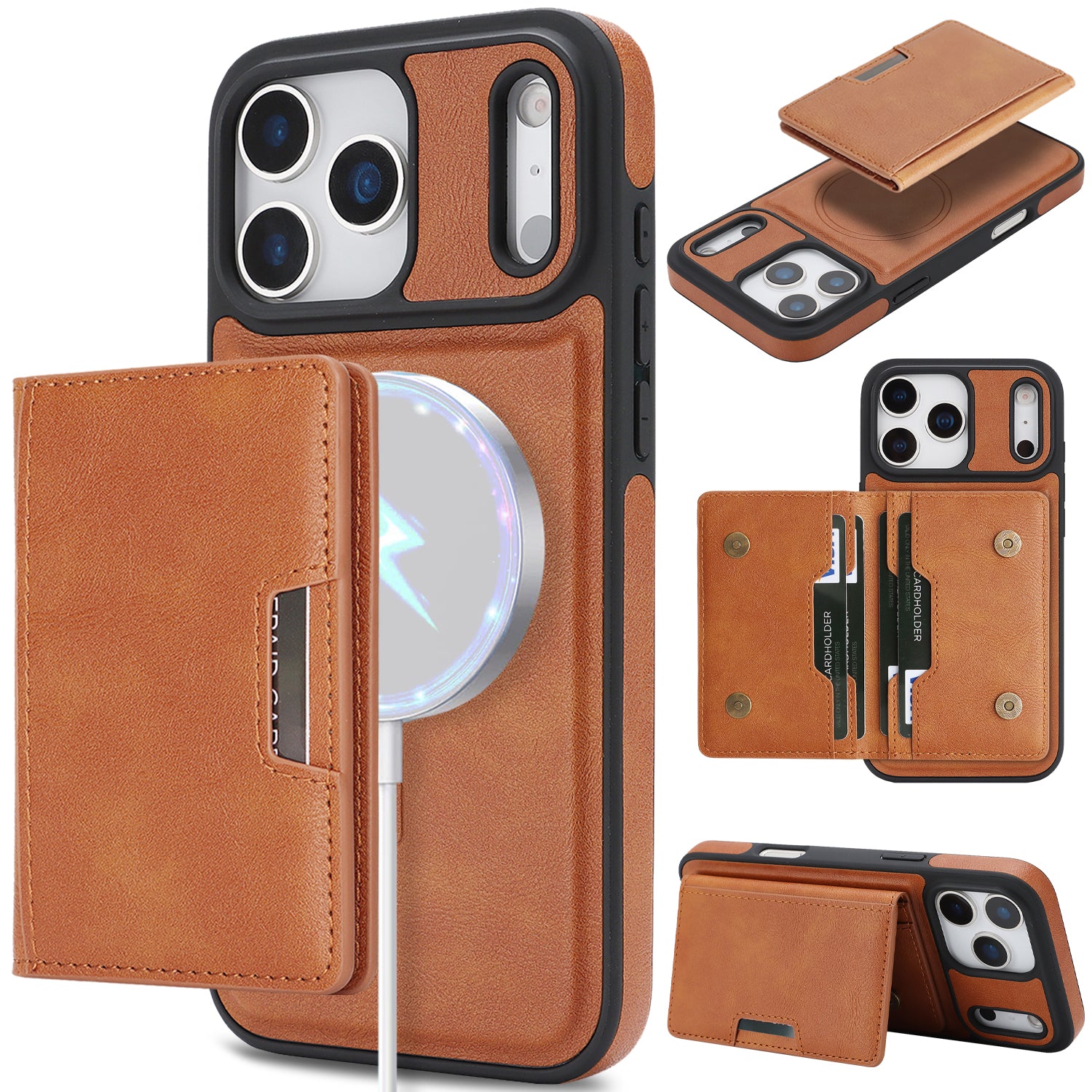 Sunyi Q Series C1 Two-in-One Magnetic Case iPhone Air 17 16E 16 15 Pro Max Plus Engineered with N52 Ring Magnet for Seamless MagSafe & Wireless Charging
