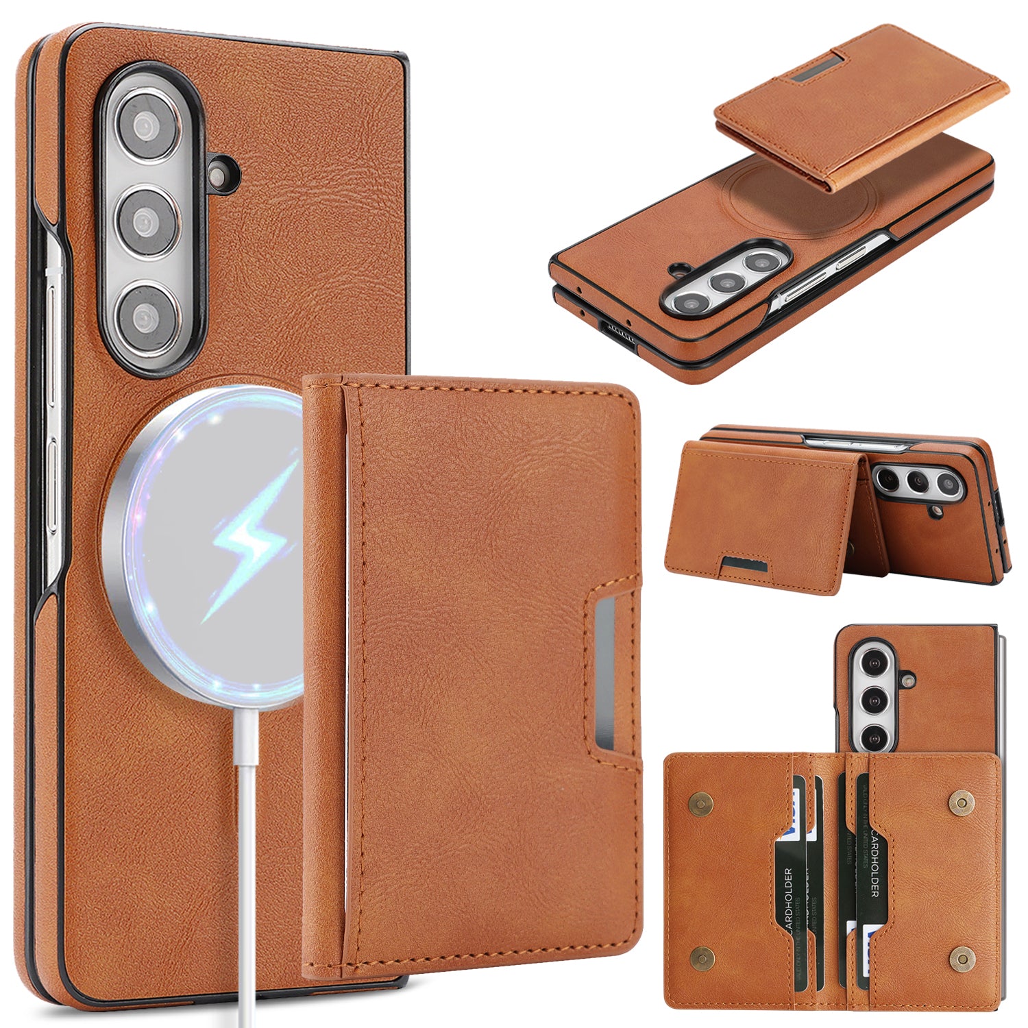 Sunyi Q Series C1 Two-in-One Magnetic Case Samsung Galaxy Z Fold 7 6 5 4 3 Engineered with N52 Ring Magnet for Seamless MagSafe & Wireless Charging