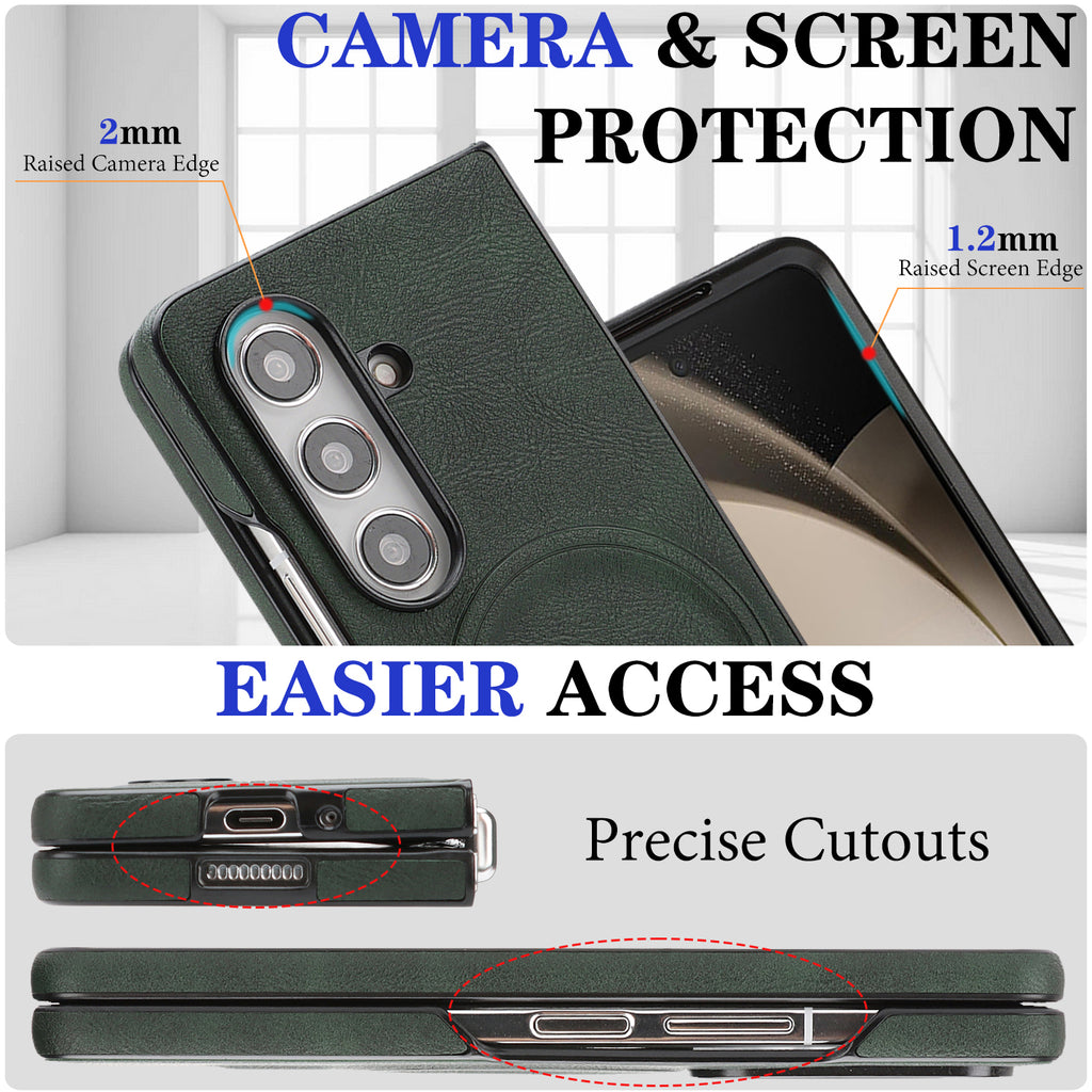 Sunyi Q Series C1 Two-in-One Magnetic Case Samsung Galaxy Z Fold 7 6 5 4 3 Engineered with N52 Ring Magnet for Seamless MagSafe & Wireless Charging