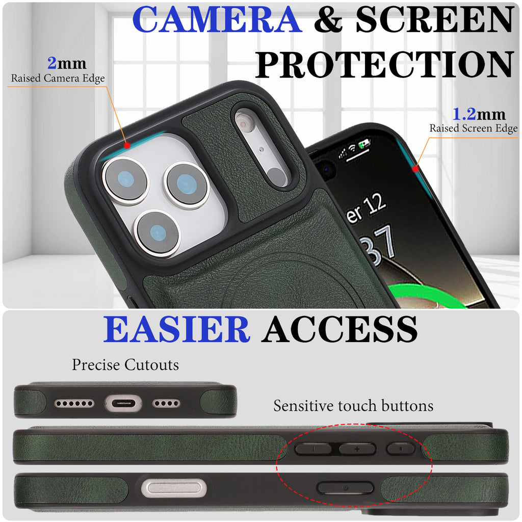 Sunyi Q Series C1 Two-in-One Magnetic Case iPhone Air 17 16E 16 15 Pro Max Plus Engineered with N52 Ring Magnet for Seamless MagSafe & Wireless Charging