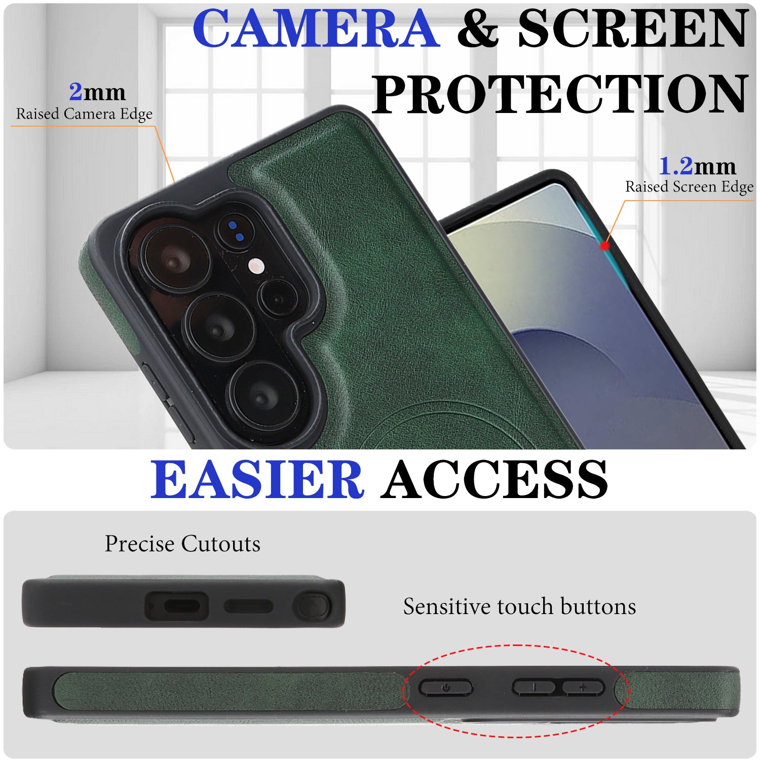 Sunyi Q2 2-in-1 Magnetic Card Holder Phone Case Samsung Galaxy S26 S25 S24 S23 Ultra Plus Powerful N52 Magnets, MagSafe Seamless Charging