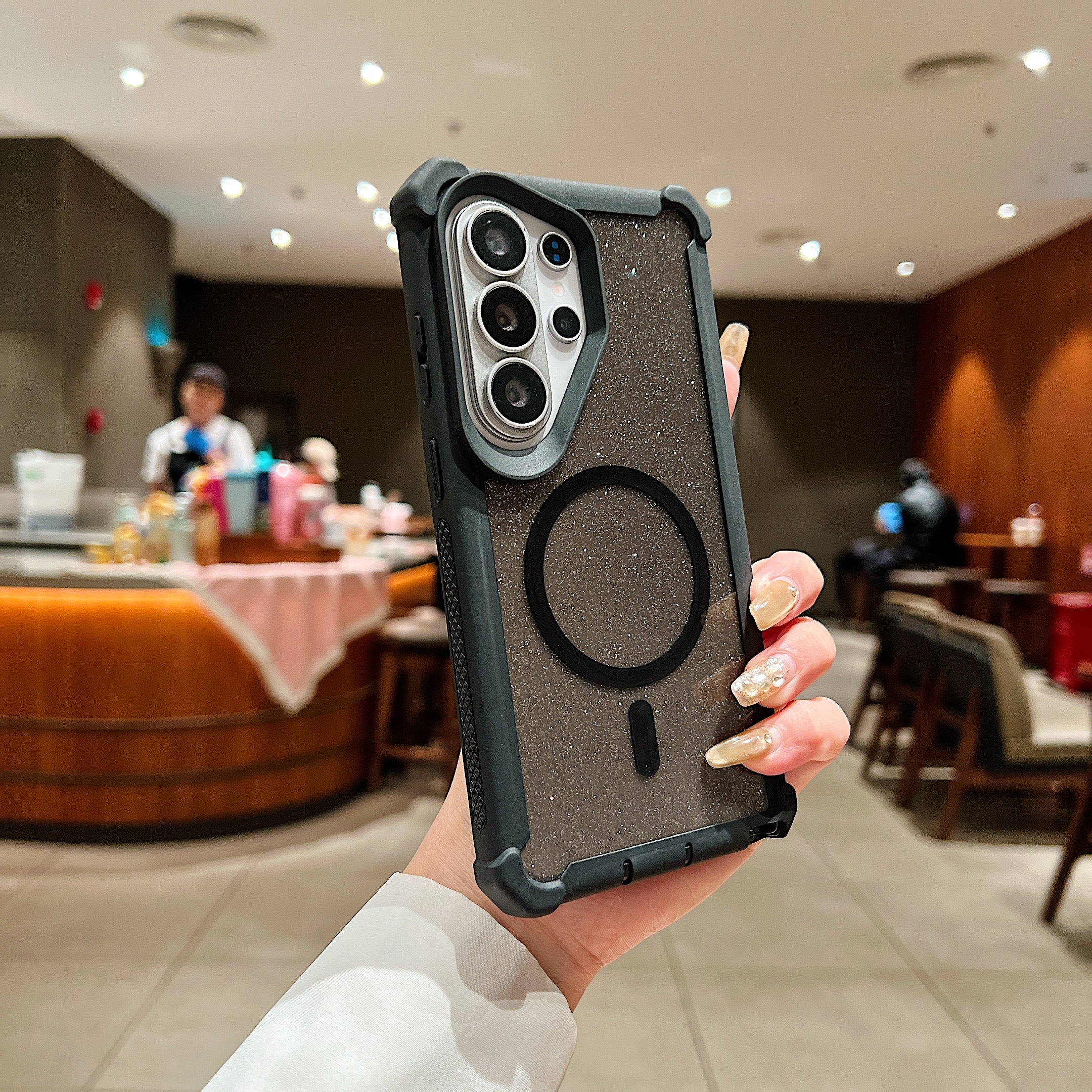 Sunyi Military Grade Drop Tested MagSafe Case for Samsung Galaxy 26 / S26 Plus / S26 Ultra, Dual Layer Heavy Duty Protection, Shockproof Bumper with Glitter Clear Back, Non-Slip Phone Cover