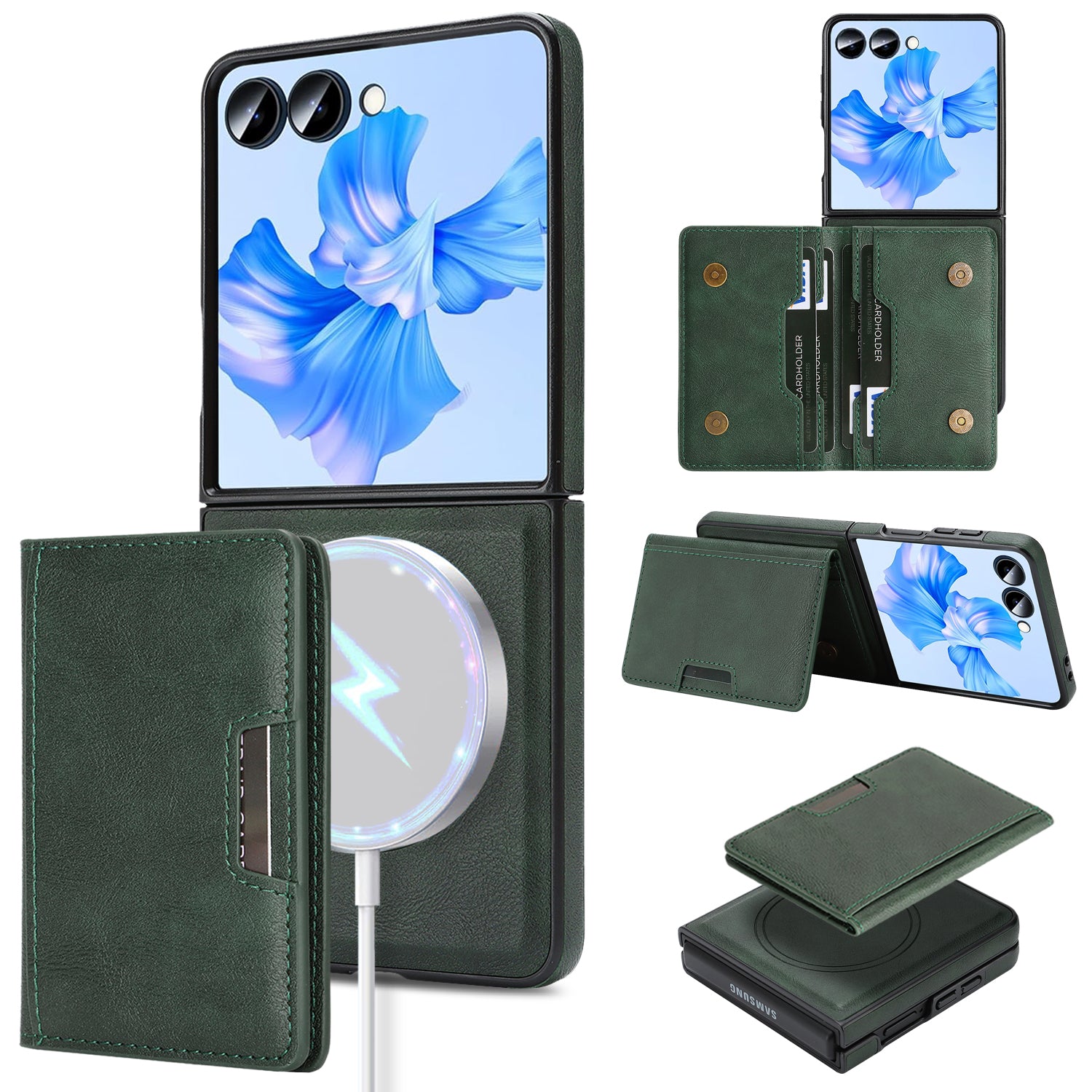 Sunyi Q Series C1 Two-in-One Magnetic Case Samsung Galaxy Z Flip 7 FE 6 5 4 3 Engineered with N52 Ring Magnet for Seamless MagSafe & Wireless Charging