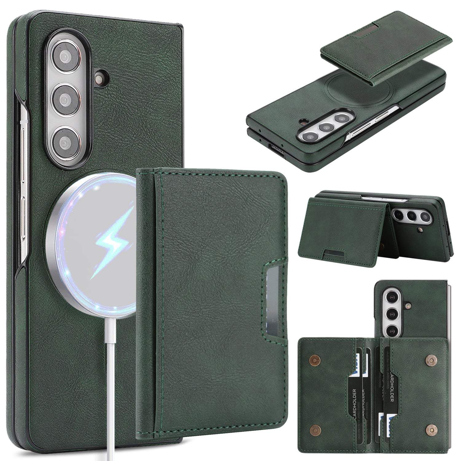 Sunyi Q Series C1 Two-in-One Magnetic Case Samsung Galaxy Z Fold 7 6 5 4 3 Engineered with N52 Ring Magnet for Seamless MagSafe & Wireless Charging