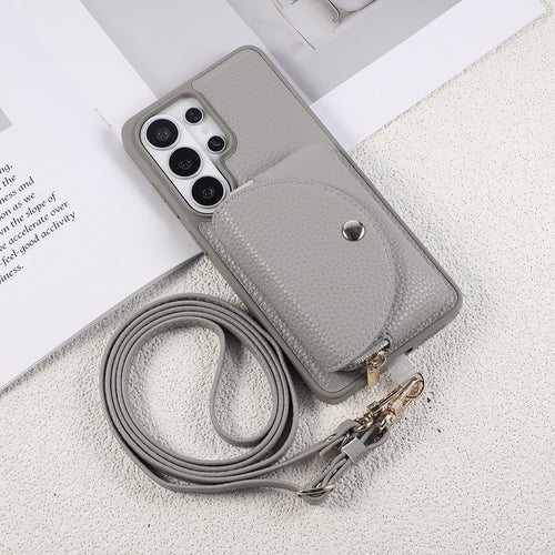 Sunyi Fashion Wallet Phone Case with Mirror & Crossbody Strap, PU Leather Card Holder Case for Samsung Galaxy S26/S25/S24 Series