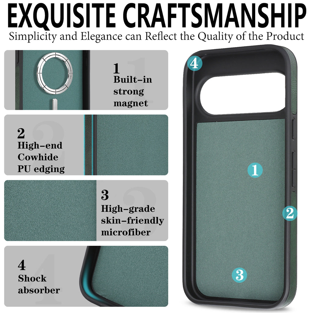 Sunyi Q2 2-in-1 Magnetic Card Holder Phone Case Google Pixel 10 9 A Pro XL Powerful N52 Magnets, MagSafe Seamless Charging