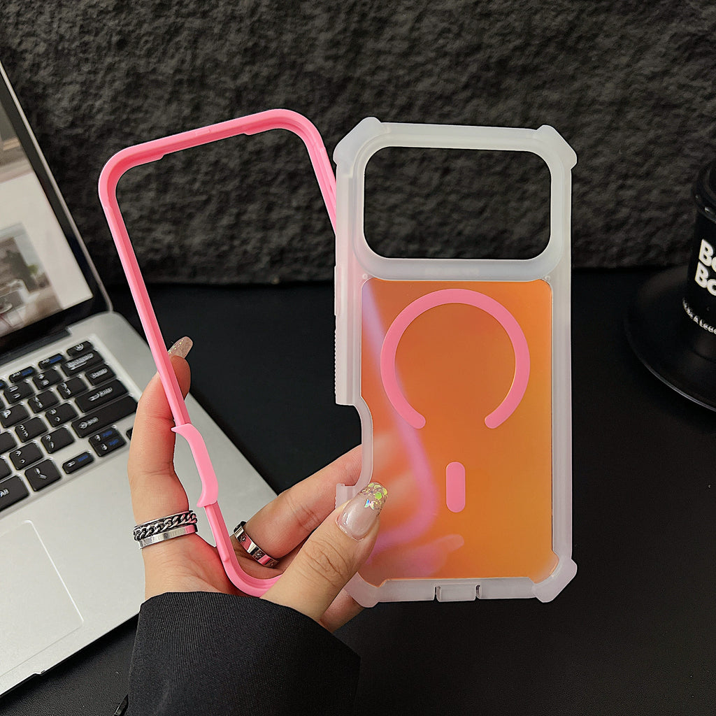 Sunyi MagiColor Pro for iPhone Air 15 16 17 Plus Pro Max | Thermochromic Magnetic Case with Military Protection - Trendy Macaron Palette