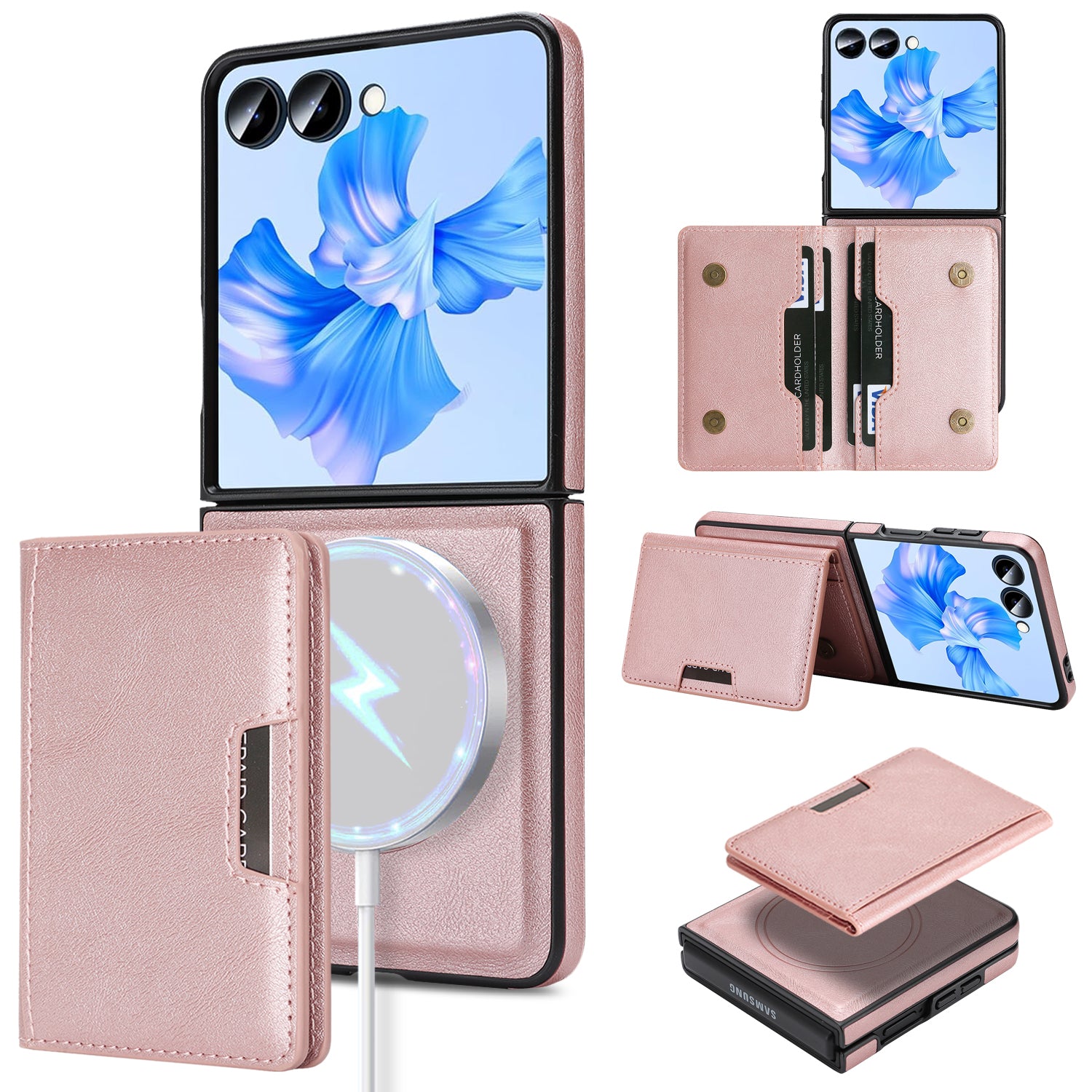 Sunyi Q Series C1 Two-in-One Magnetic Case Samsung Galaxy Z Flip 7 FE 6 5 4 3 Engineered with N52 Ring Magnet for Seamless MagSafe & Wireless Charging