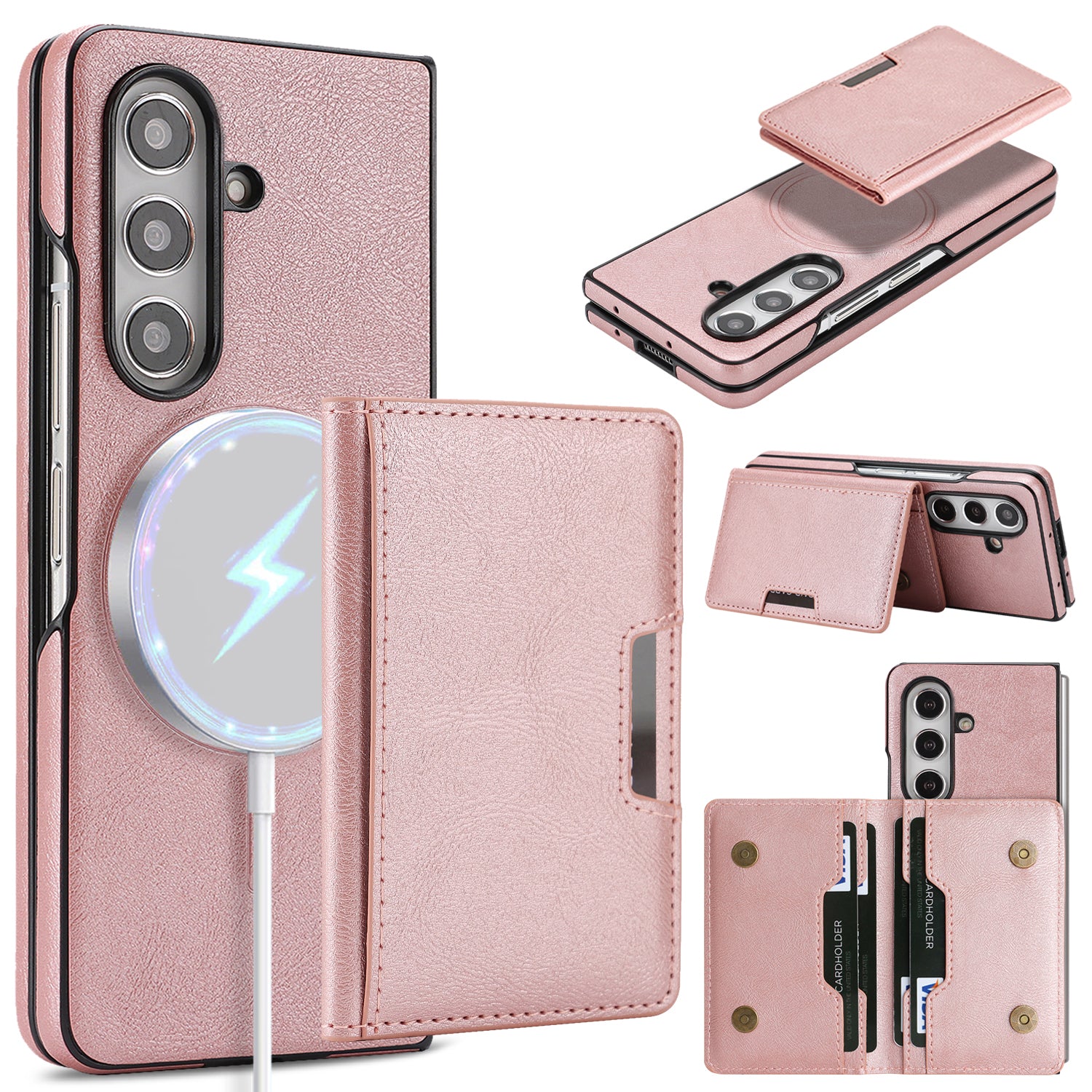 Sunyi Q Series C1 Two-in-One Magnetic Case Samsung Galaxy Z Fold 7 6 5 4 3 Engineered with N52 Ring Magnet for Seamless MagSafe & Wireless Charging