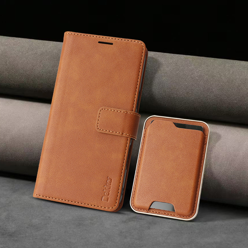 Sunyi Magnetic Leather Wallet Case for Samsung Galaxy (S26/S25/S24 Ultra/Plus) with N52 Magnet, MagSafe Wireless Charging, 3 Card Slots & Slim Card Holder