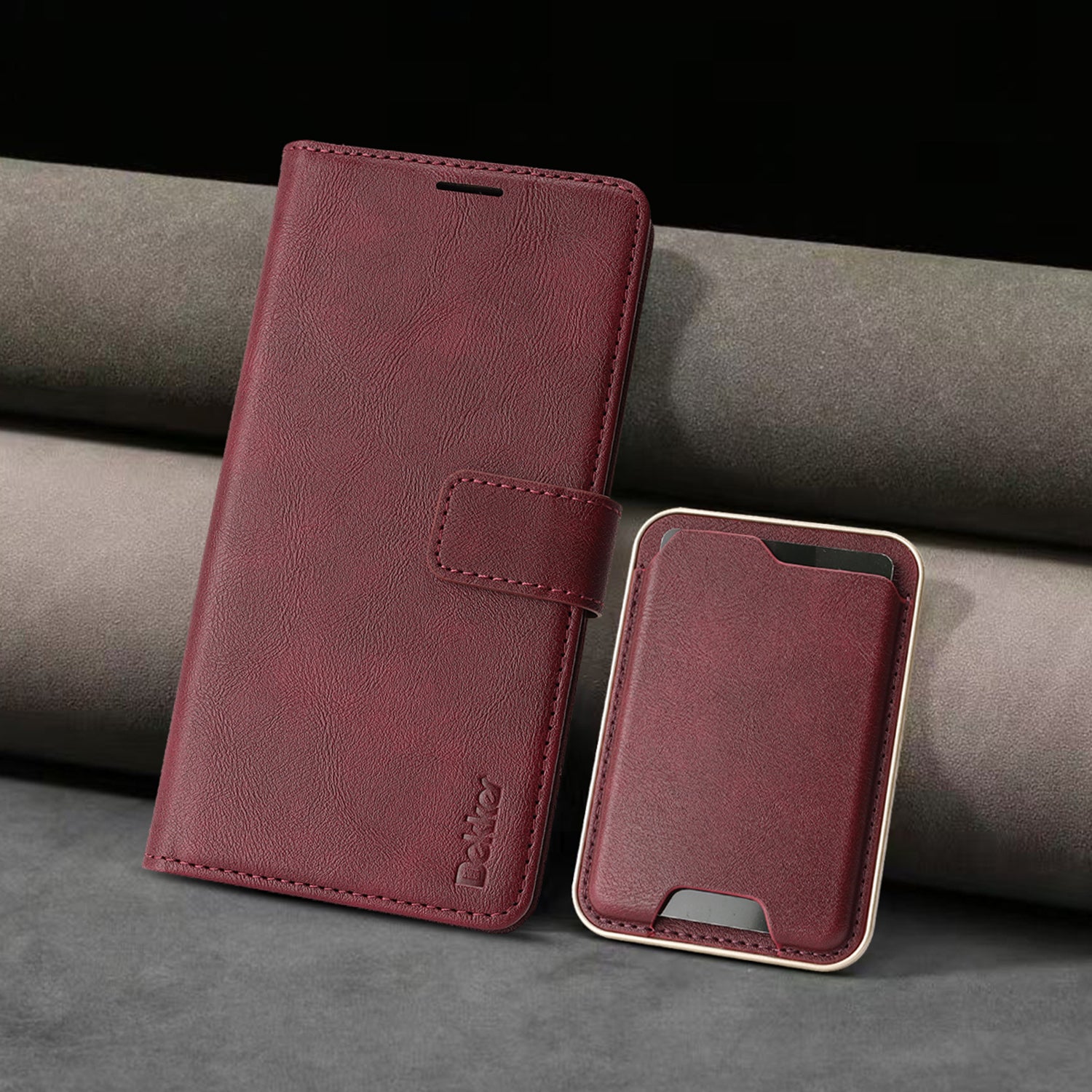 Sunyi Magnetic Leather Wallet Case for Samsung Galaxy (S26/S25/S24 Ultra/Plus) with N52 Magnet, MagSafe Wireless Charging, 3 Card Slots & Slim Card Holder