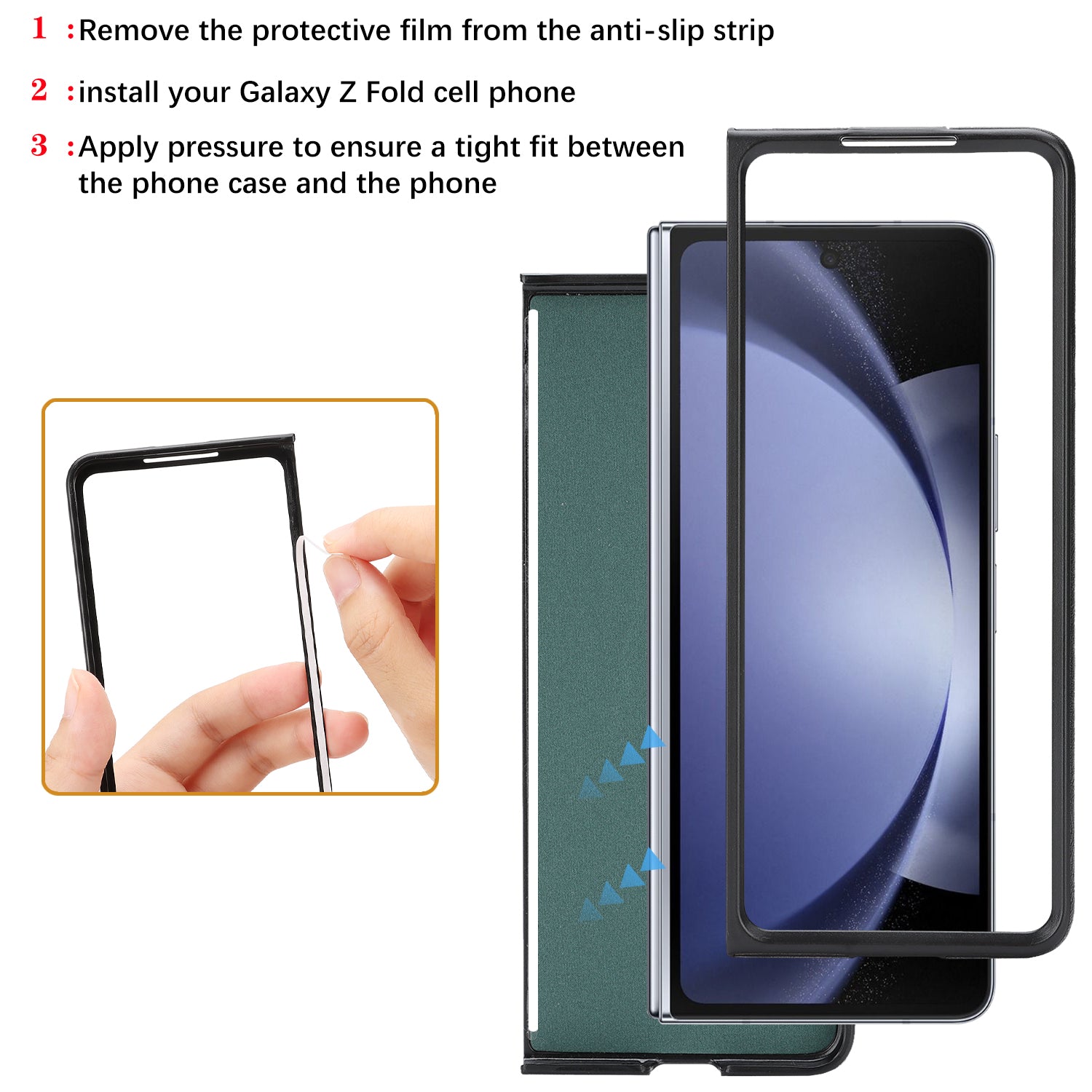 Sunyi Q2 2-in-1 Magnetic Card Holder Phone Case Samsung Galaxy Z Fold 7 6 5 4 3 Powerful N52 Magnets, MagSafe Seamless Charging