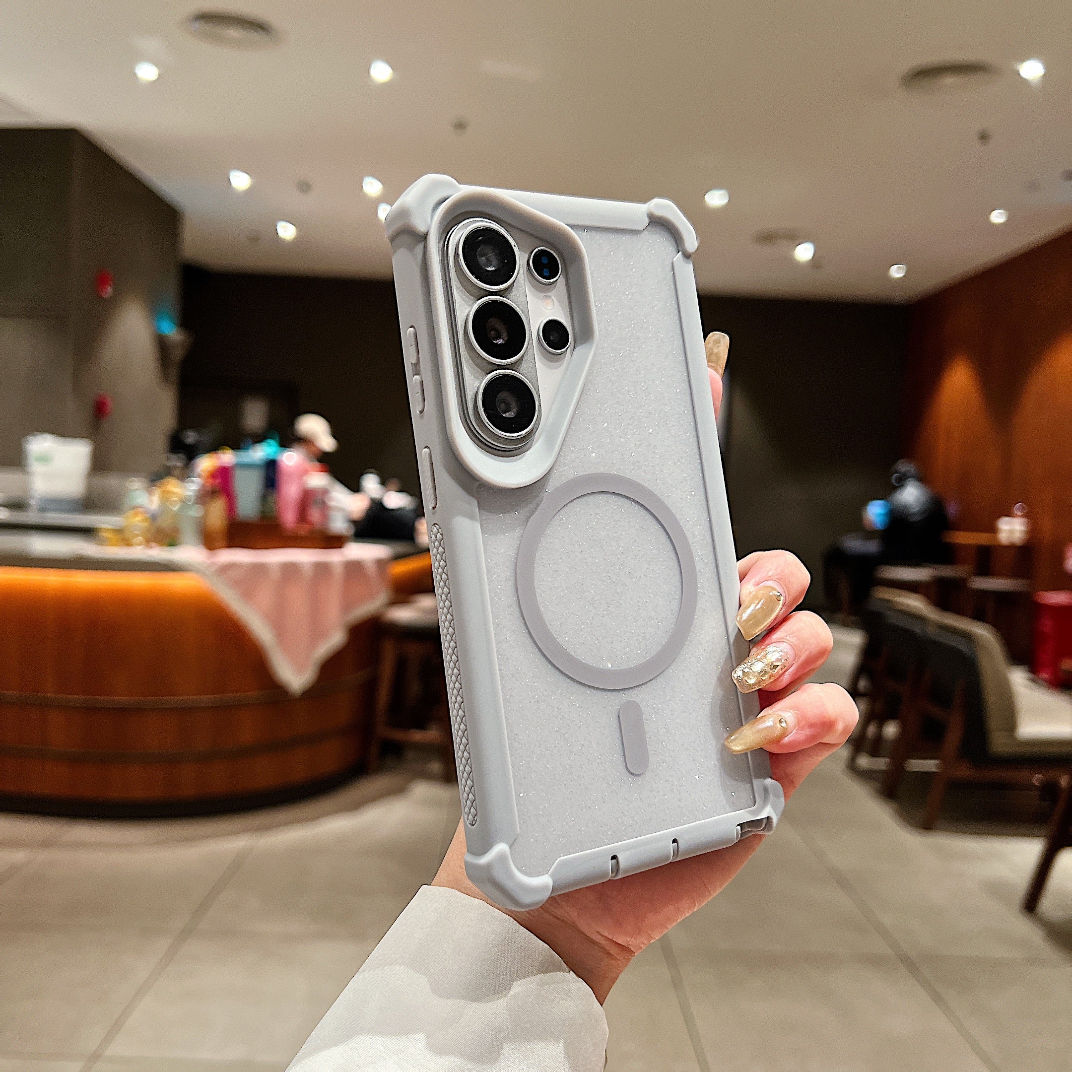 Sunyi Military Grade Drop Tested MagSafe Case for Samsung Galaxy 26 / S26 Plus / S26 Ultra, Dual Layer Heavy Duty Protection, Shockproof Bumper with Glitter Clear Back, Non-Slip Phone Cover