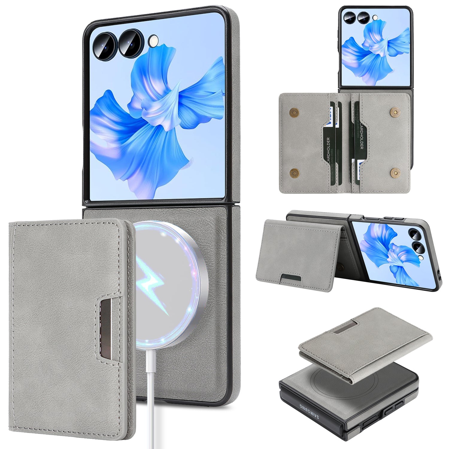 Sunyi Q Series C1 Two-in-One Magnetic Case Samsung Galaxy Z Flip 7 FE 6 5 4 3 Engineered with N52 Ring Magnet for Seamless MagSafe & Wireless Charging