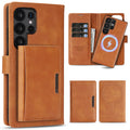 Sunyi Magnetic Leather Wallet Case for Samsung Galaxy (S24/S25/S26 Ultra/Plus), N52 Ring Magnet, MagSafe Wireless Charging, 3 Card + 1 Wallet Slots & 2-Fold 5-Card Holder