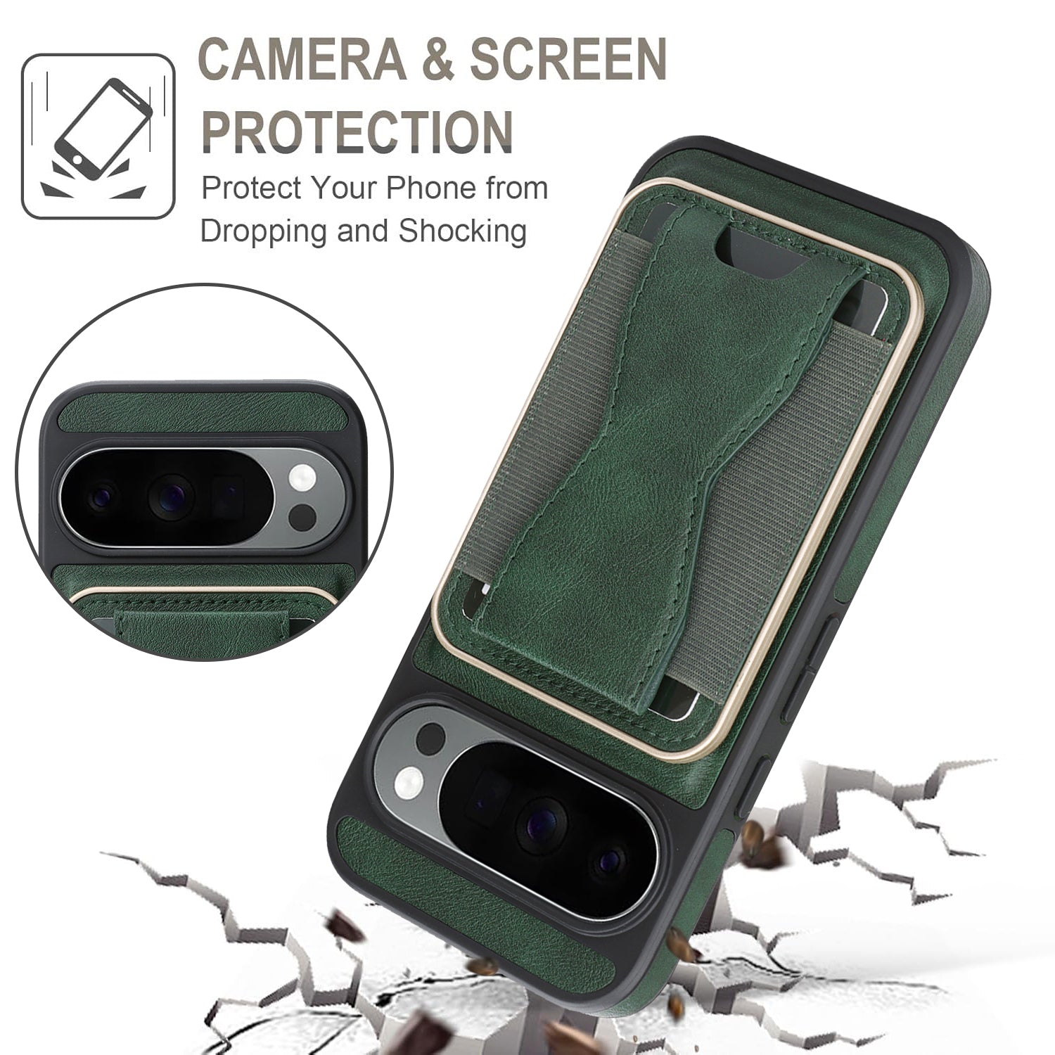 Sunyi Q2 2-in-1 Magnetic Card Holder Phone Case Google Pixel 10 9 A Pro XL Powerful N52 Magnets, MagSafe Seamless Charging