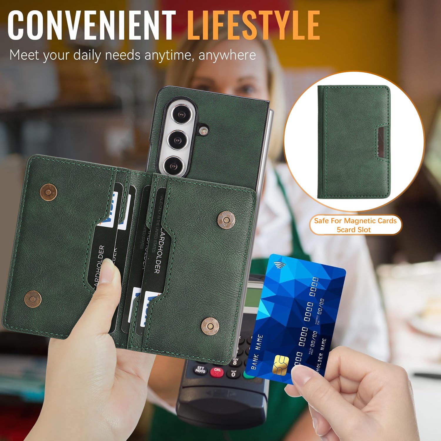 Sunyi Q Series C1 Two-in-One Magnetic Case Samsung Galaxy Z Fold 7 6 5 4 3 Engineered with N52 Ring Magnet for Seamless MagSafe & Wireless Charging