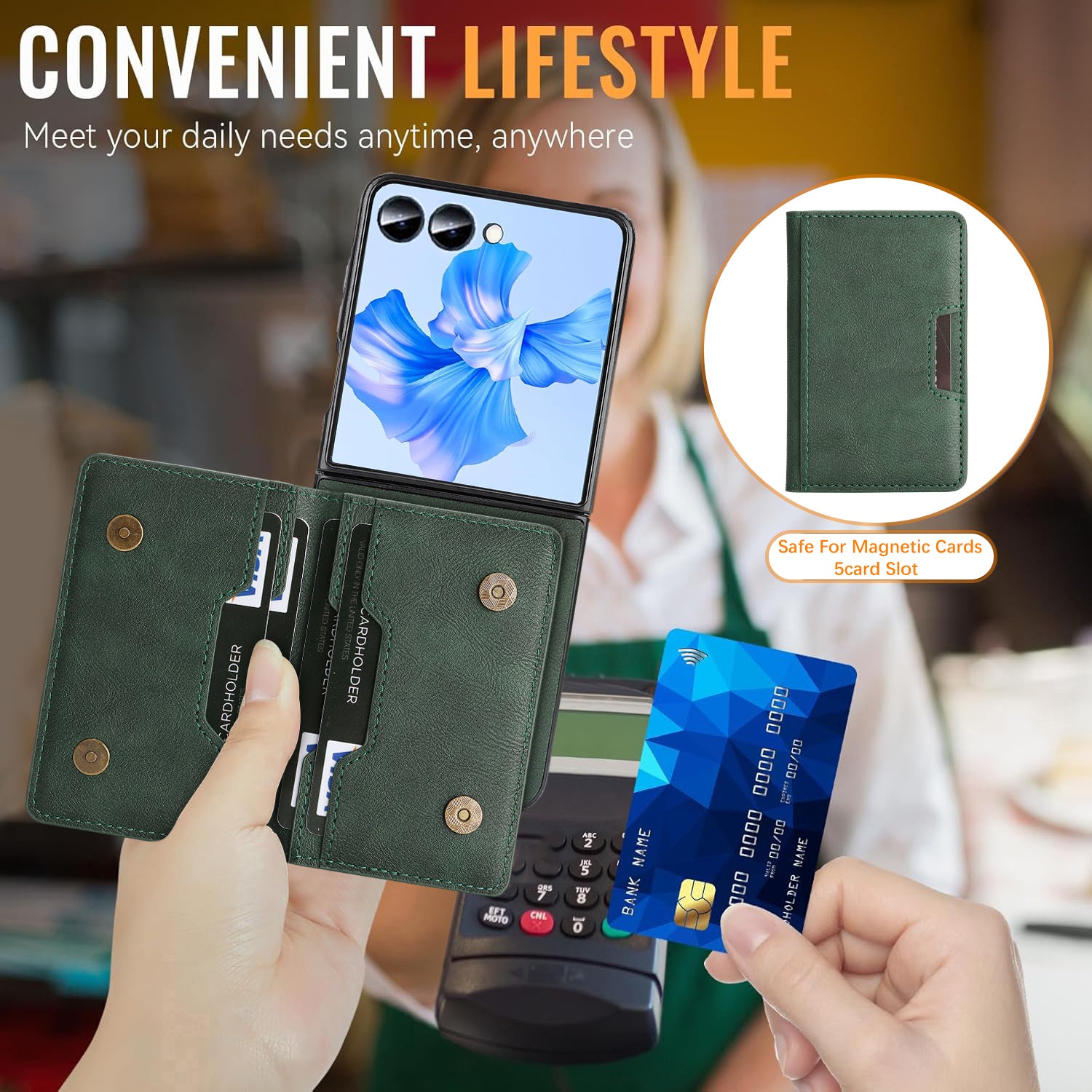 Sunyi Q Series C1 Two-in-One Magnetic Case Samsung Galaxy Z Flip 7 FE 6 5 4 3 Engineered with N52 Ring Magnet for Seamless MagSafe & Wireless Charging