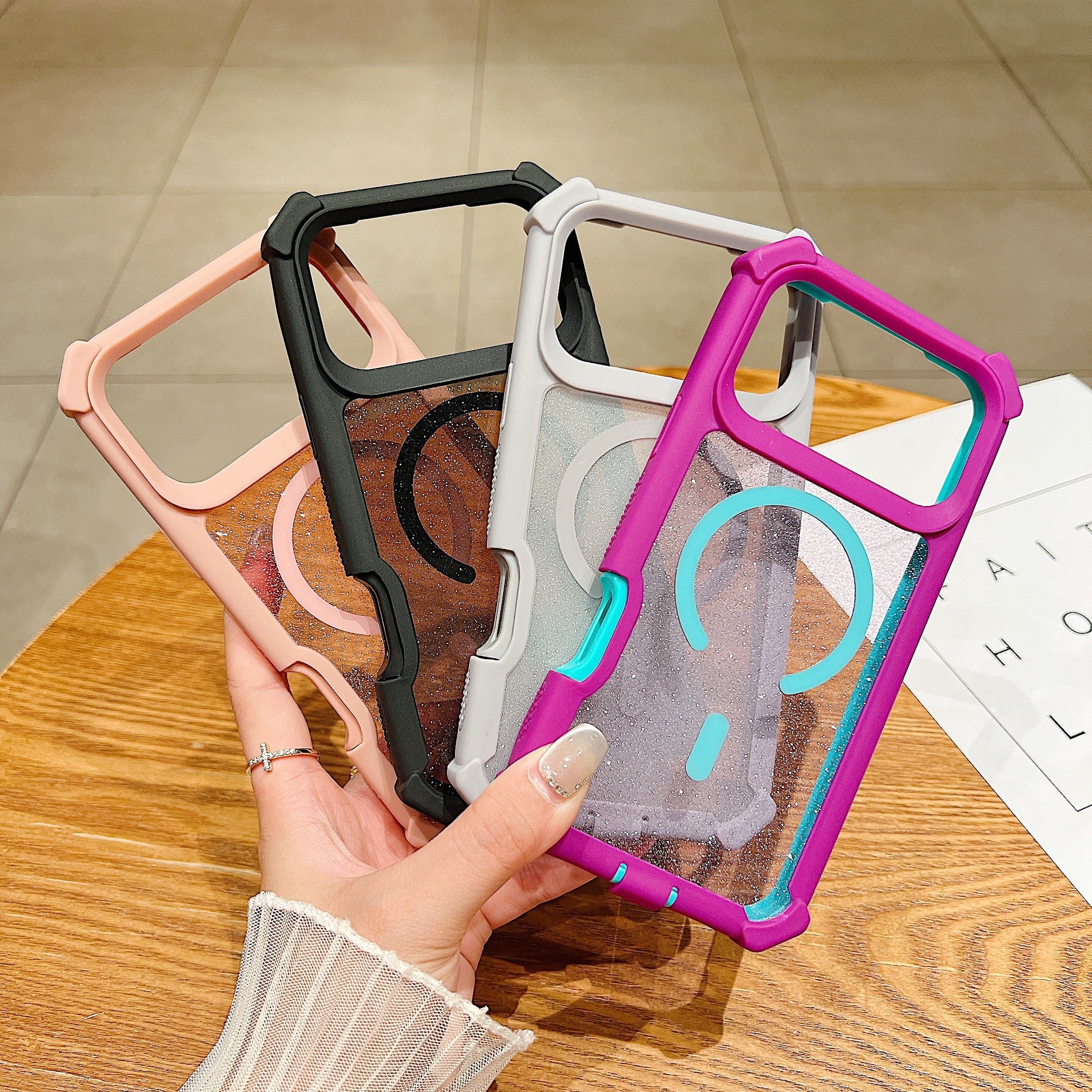 Sunyi Magnetic-Compatible iPhone Case for iPhone Air 17 16 15 Pro Max Plus – Dual-Layer Protective Cover with MagSafe Support