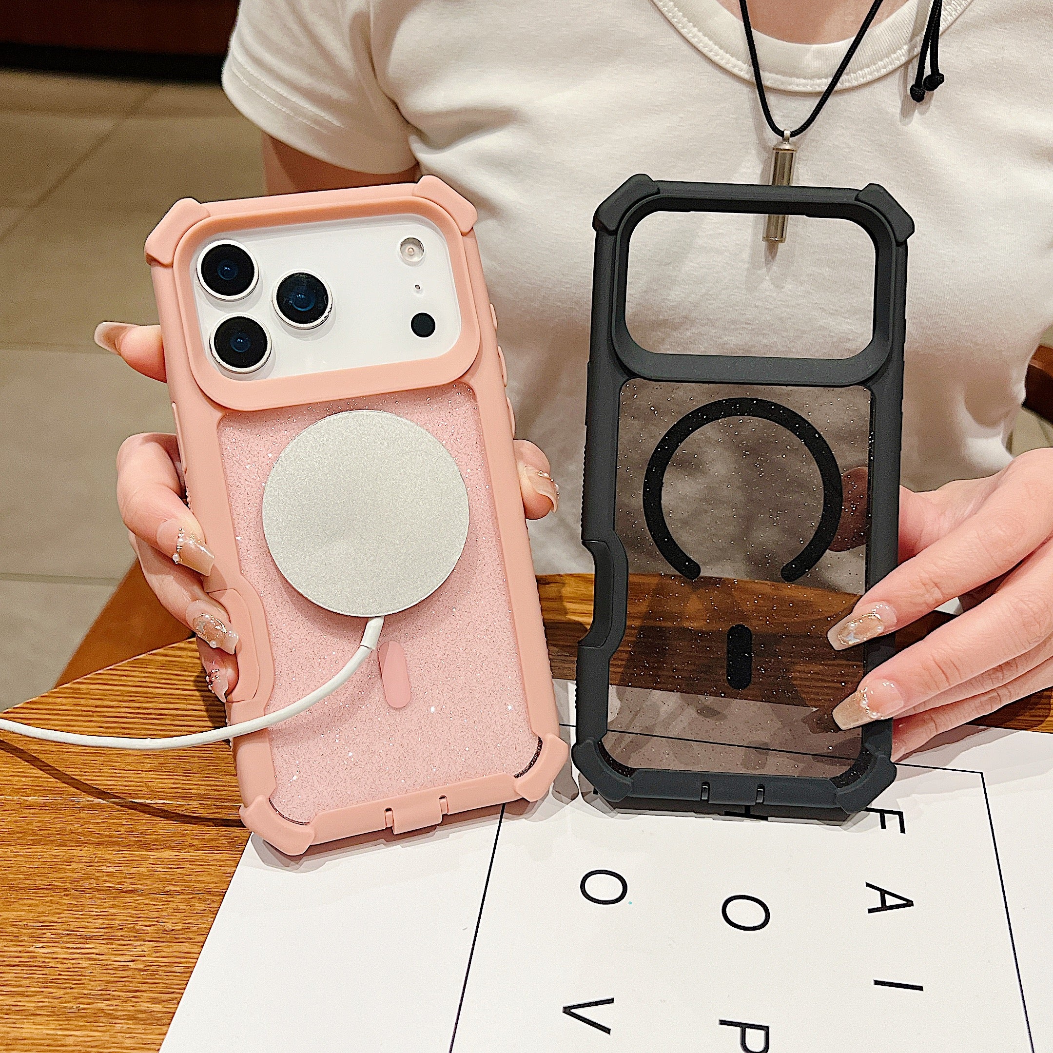 Sunyi Magnetic-Compatible iPhone Case for iPhone Air 17 16 15 Pro Max Plus – Dual-Layer Protective Cover with MagSafe Support