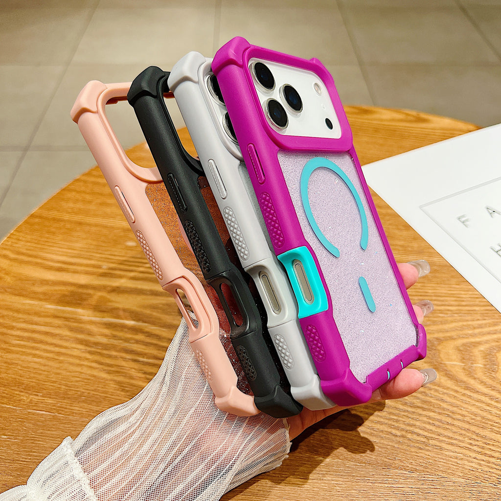 Sunyi Magnetic-Compatible iPhone Case for iPhone Air 17 16 15 Pro Max Plus – Dual-Layer Protective Cover with MagSafe Support