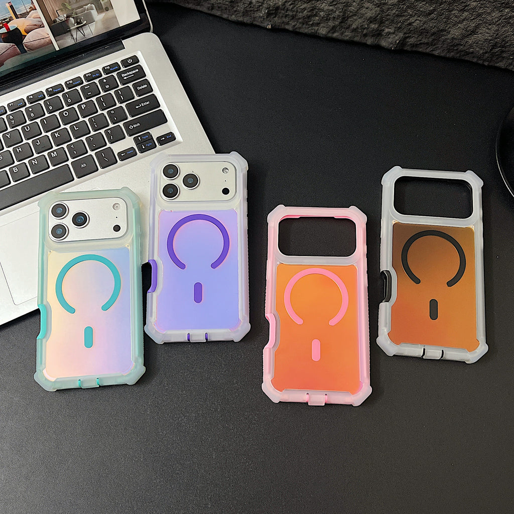 Sunyi MagiColor Pro for iPhone Air 15 16 17 Plus Pro Max | Thermochromic Magnetic Case with Military Protection - Trendy Macaron Palette